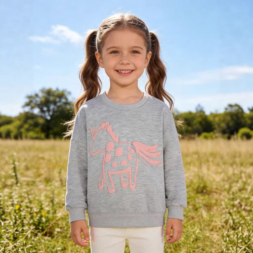 Mädchen Sweatshirt mit verspieltem Pferde-Design Echo Archiv