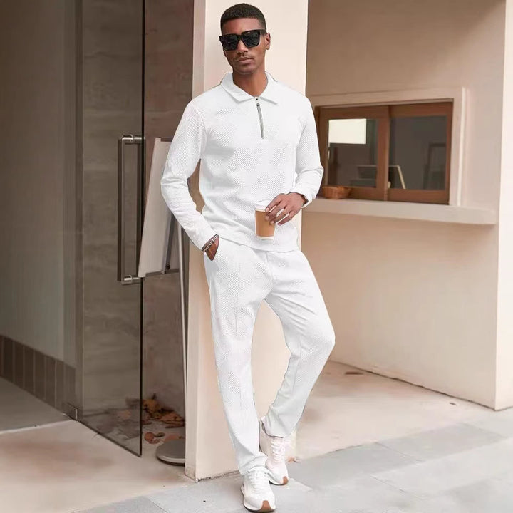 Herren Freizeit-Oberteil und Hose Set mit strukturiertem Design Echoarchiv