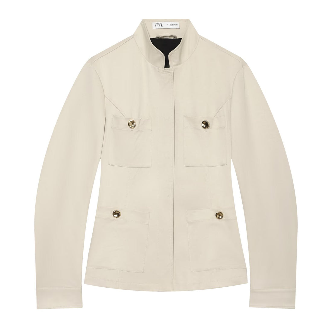 Damen Leichte Feldjacke im Safari-Stil mit Stehkragen und vier Pattentaschen Echoarchiv