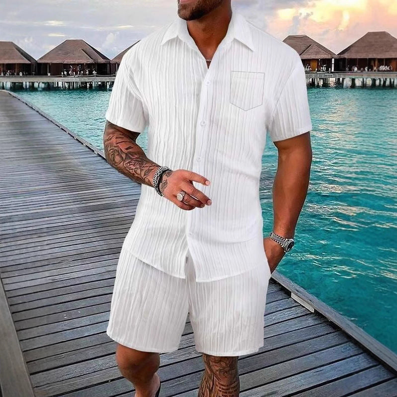 Herren Kurzarmhemd und Shorts Set Echoarchiv