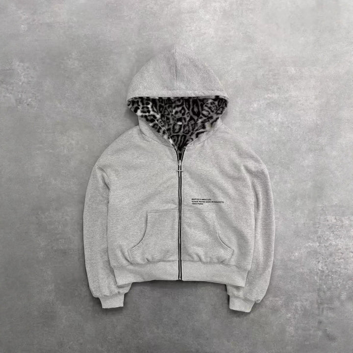 Unisex nan gefütterte Kapuzenjacke kurz geschnitten mit Kreuz-Reißverschluss Echo Archiv