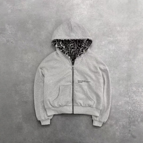 Unisex nan gefütterte Kapuzenjacke kurz geschnitten mit Kreuz-Reißverschluss Echo Archiv