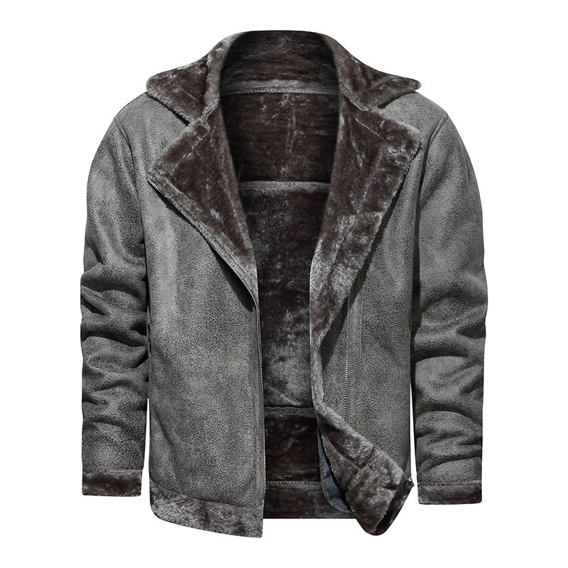 Herren Bikerjacke aus Lederimitat mit Teddyfutter Echoarchiv