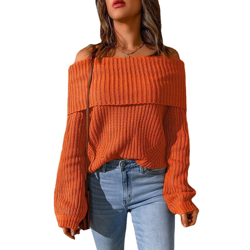 Damen nan weiter Off-Shoulder Grobstrickpullover mit überschnittener Schulterpartie und ballonärmeln Echo Archiv