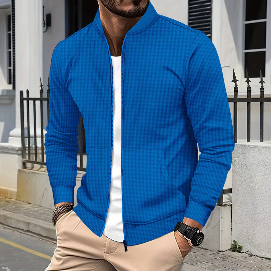 Herren sportliche Sweatjacke mit modernem Strukturdesign und praktischen Taschen Echoarchiv