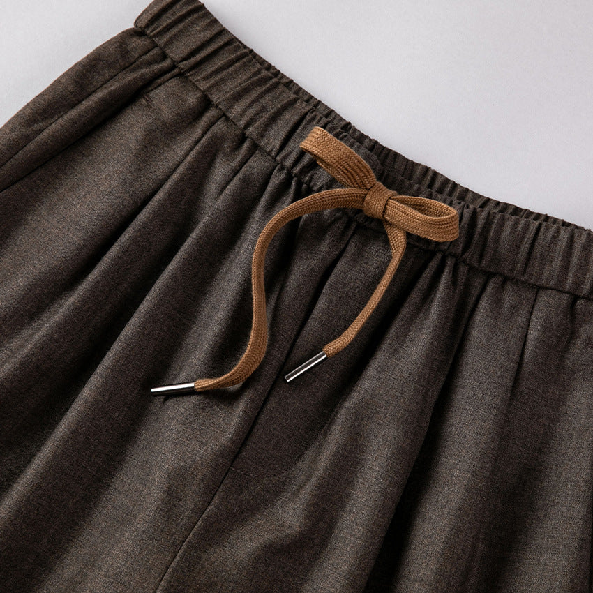 Damen Relaxed-Hose mit elastischem Bund, Tunnelzug und geradem Bein Echoarchiv