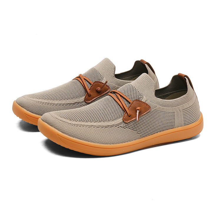 Herren gestrickter Mokassin-Slipper mit elastischem Schaft, Zierösen und stoßdämpfender Flexsohle Echo Archiv
