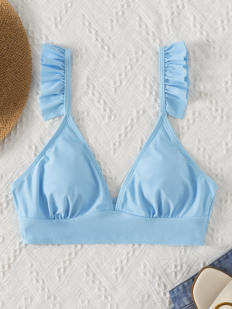 Damen Triangel-Bikinioberteil mit verspielten Rüschendetails Echo Archiv