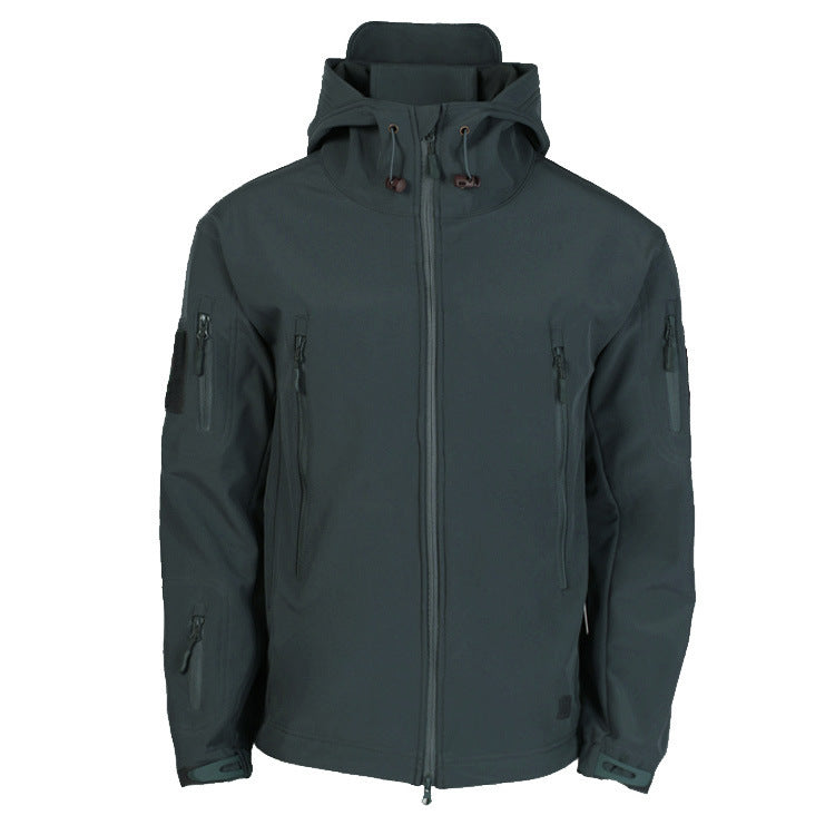 Herren technische Softshell-Jacke mit multifunktionalen Taschen und verstellbarem Kapuzensystem Echoarchiv