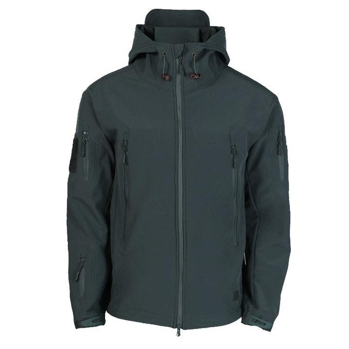 Herren technische Softshell-Jacke mit multifunktionalen Taschen und verstellbarem Kapuzensystem Echoarchiv