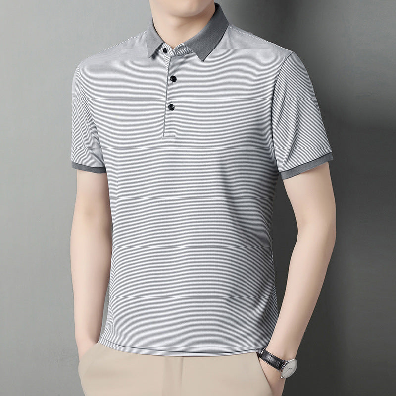 Herren modisches Kurzarm-Polo-Shirt mit strukturiertem Design Echoarchiv