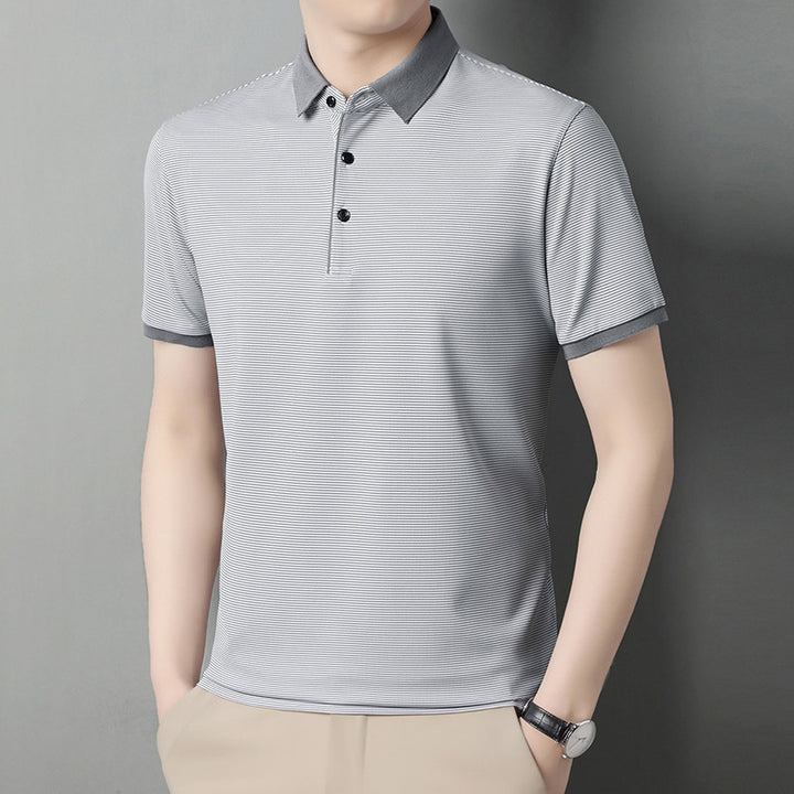 Herren modisches Kurzarm-Polo-Shirt mit strukturiertem Design Echoarchiv