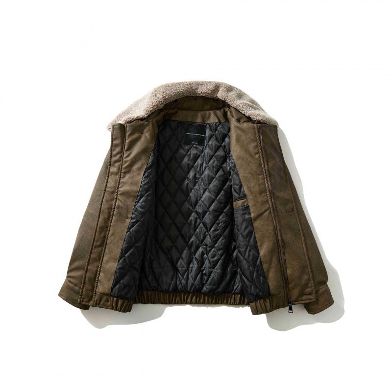 Herren Kurz geschnittene Pilotjacke mit Teddykragen, wattierter Innenlage und elastischem Saum Echo Archiv