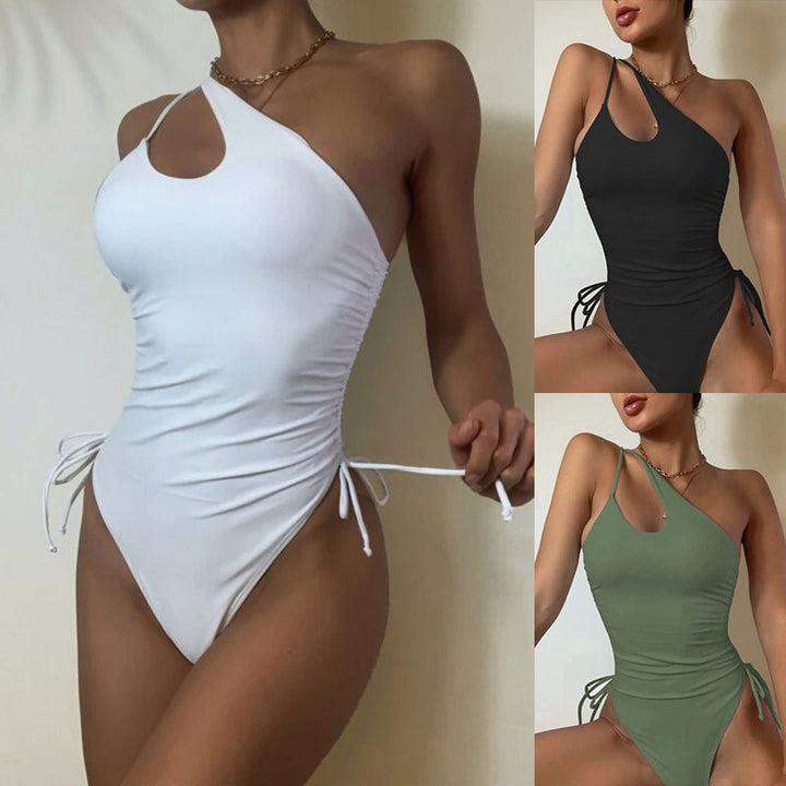Damen Einseitiger Badeanzug mit stylishem Cut-Out und verstellbaren Schnürdetails Echo Archiv