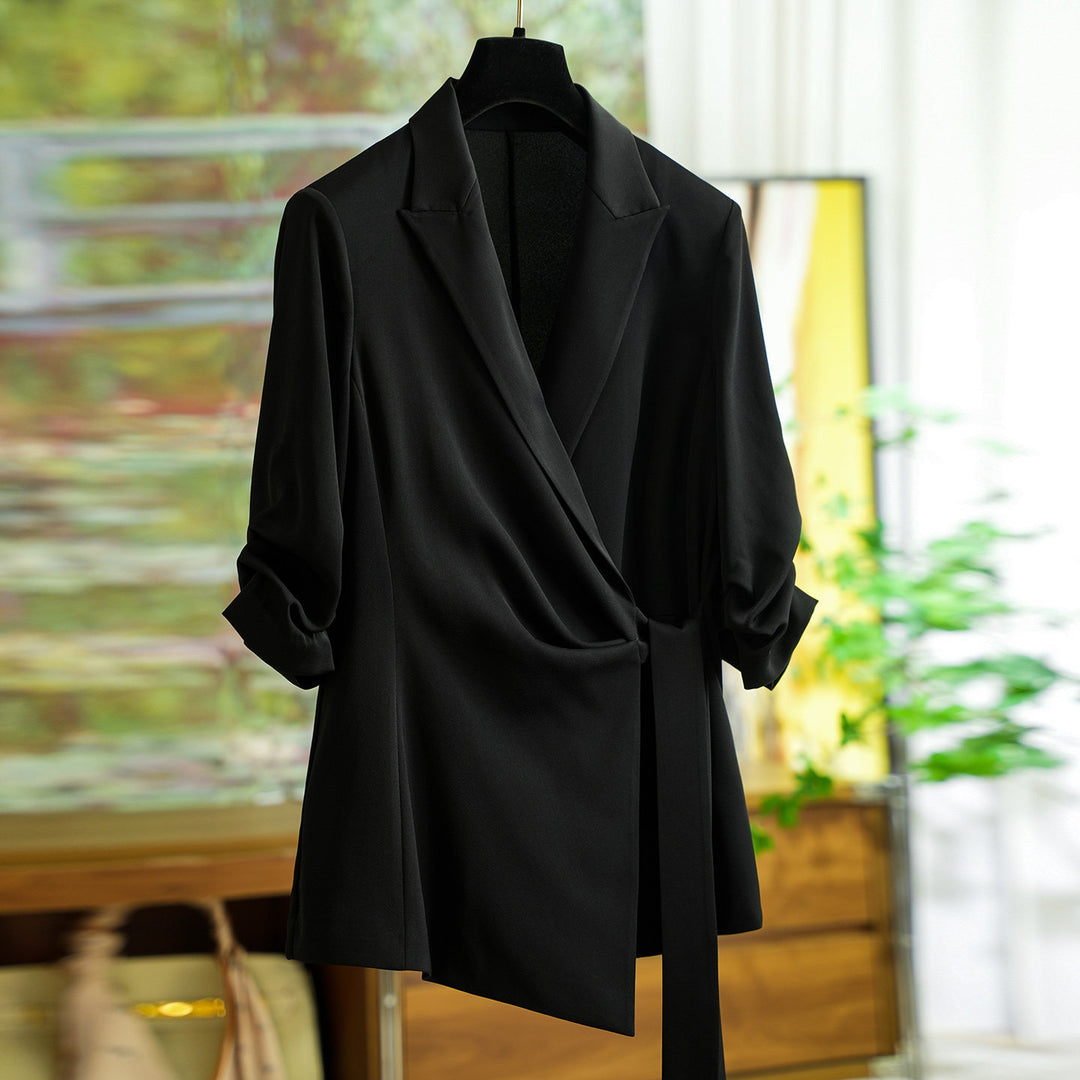 Damen Modische Wickelblazer-Jacke Echoarchiv