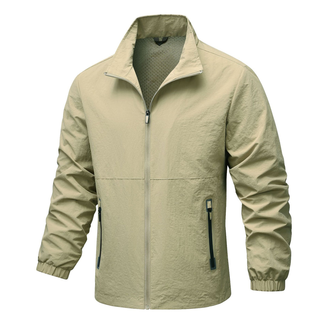 Herren leichte technische Windjacke mit Netzfutter, hohem Stehkragen und Reißverschlusstaschen Echo Archiv