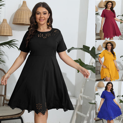 Damen luftiges Kleid mit dekorativem Lochmuster Echo Archiv