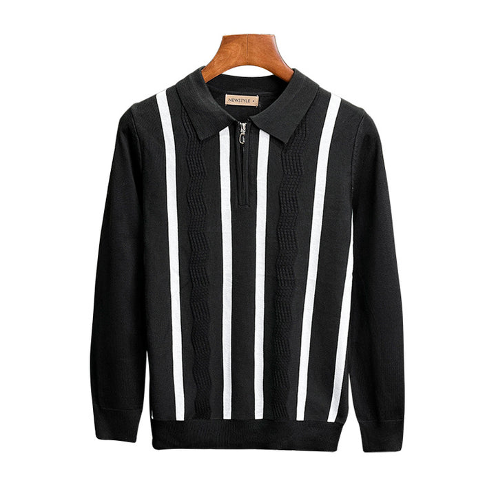 Herren trendiges Langarm-Polo Echo Archiv
