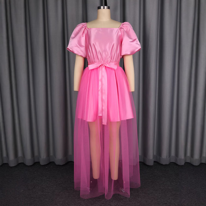 Damen luftiges Kleid mit schickem Tüllrock und Puffärmeln Echo Archiv