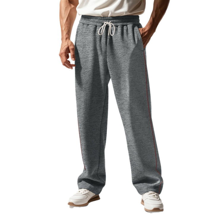 Herren locker sitzende Sweatpants mit seitlicher Ziernaht, elastischem Komfortbund und tiefen Eingrifftaschen – Marzano