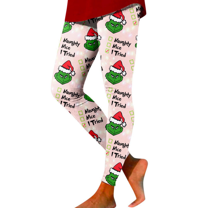 Damen Gemusterte Weihnachtsleggings Echoarchiv