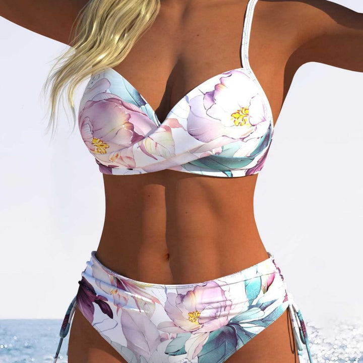 Damen Bikini-Set mit gepolstertem Oberteil und hohem Bund Echo Archiv
