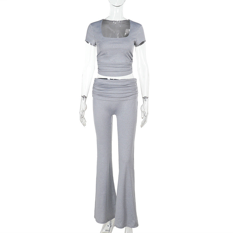 Damen figurbetonte Bluse mit Rüschendetails und Schnürung Echo Archiv