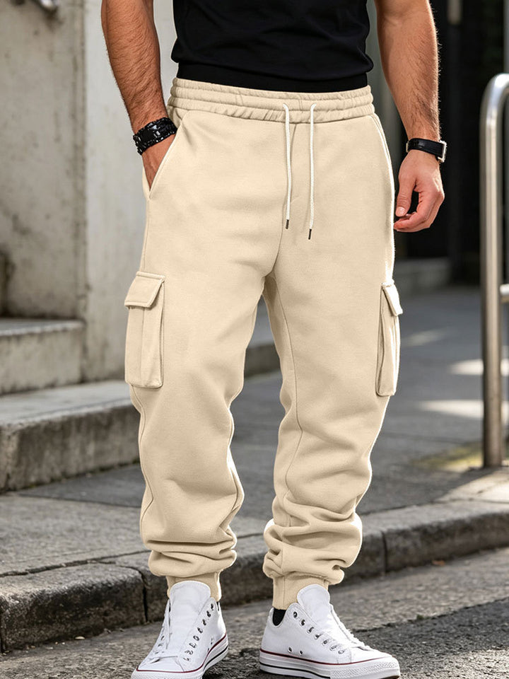 Herren Cargo-Jogginghose aus Baumwollfleece mit elastischem Bund und Beinbündchen Echoarchiv