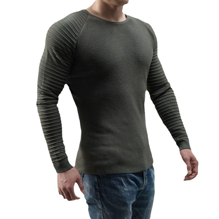 Herren Langärmliges T-Shirt mit modernen Rippstrukturen und körperbetonter Passform Echoarchiv