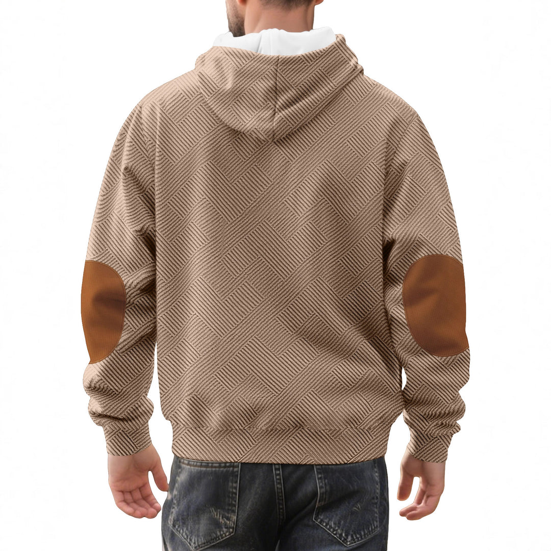 Herren Kapuzenpullover mit Knopfleiste und strukturiertem Design Echoarchiv