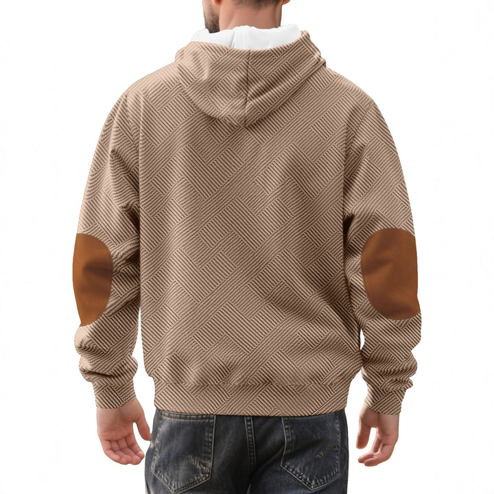 Herren Kapuzenpullover mit Knopfleiste und strukturiertem Design Echoarchiv