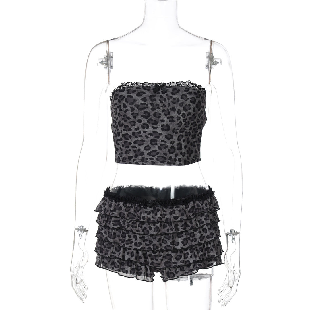 Damen Set aus luftiger Crop-Top und fransigen Shorts Echo Archiv