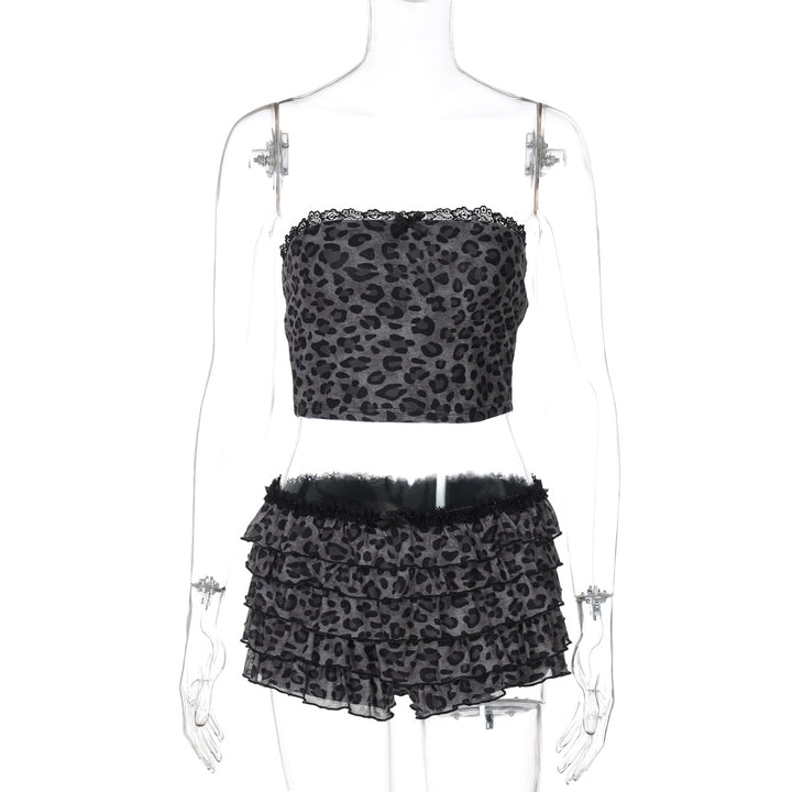 Damen Set aus luftiger Crop-Top und fransigen Shorts Echo Archiv