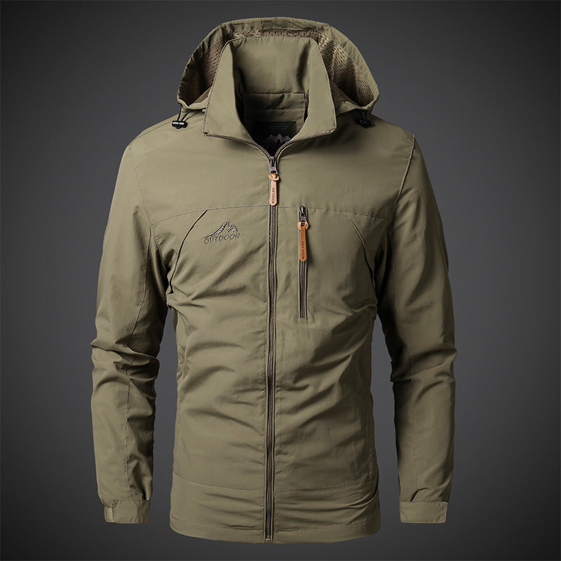 Herren Leichte Outdoor-Jacke mit verstellbarer Kapuze Echo Archiv