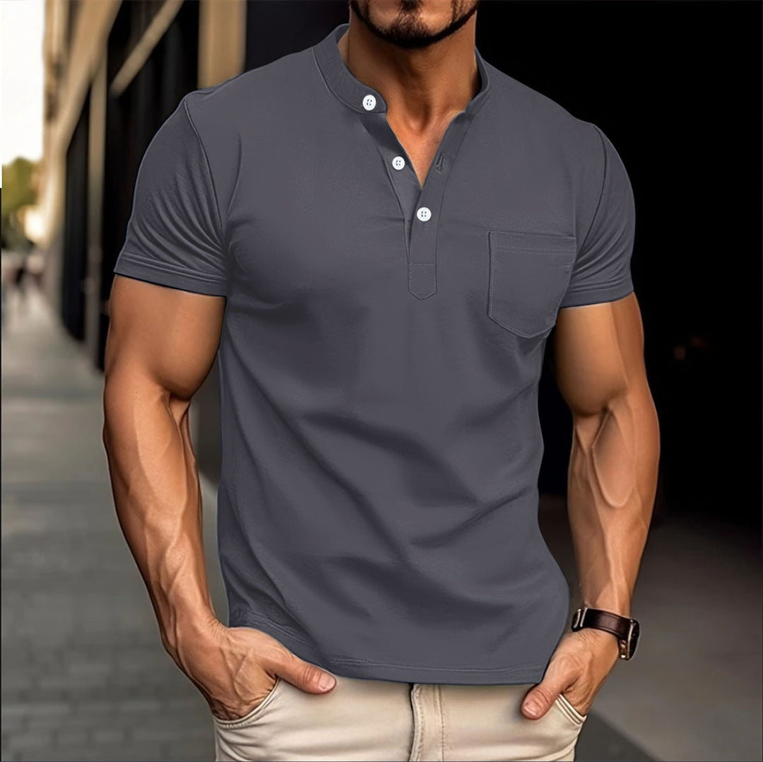 Herren Polohemd mit modischen Knopfdetails Echoarchiv