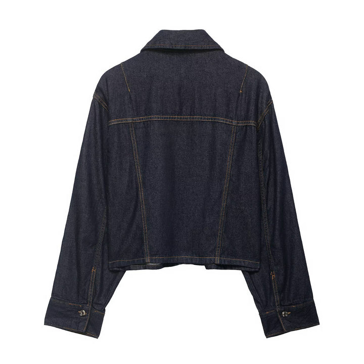 Damen Denim-Zweiteiler mit Cropped-Workerjacke und weiter High‑Waist-Hose Echo Archiv