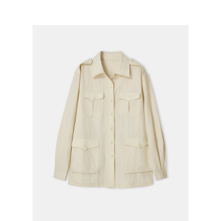 Damen Modische Utility-Jacke mit Taschen Echoarchiv