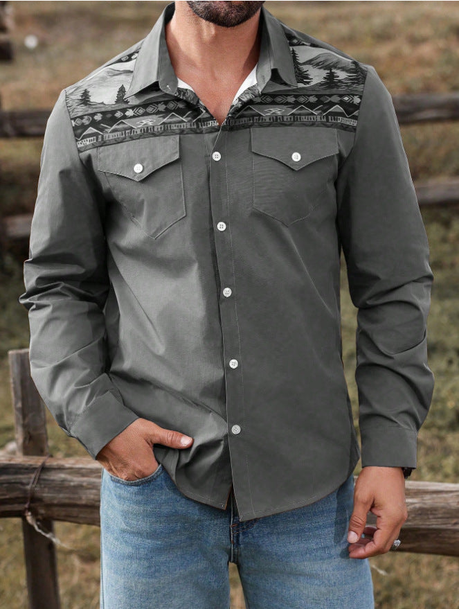 Herren Hemd mit kunstvollem Naturmotiv Echoarchiv