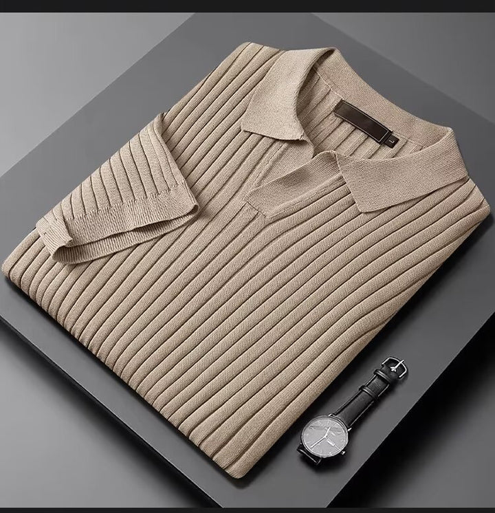 Herren Elegantes Polohemd mit Rippstruktur Echo Archiv