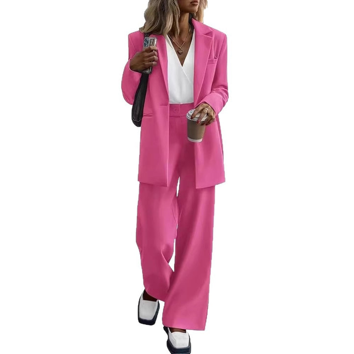 Damen Oversize-Hosenanzug mit Longblazer und weiter Bundfaltenhose – Avérine