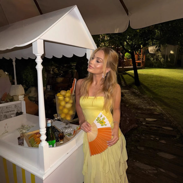 Damen Rüschen Abendkleid mit schimmerndem Oberteil und elegantem Schnitt Echo Archiv