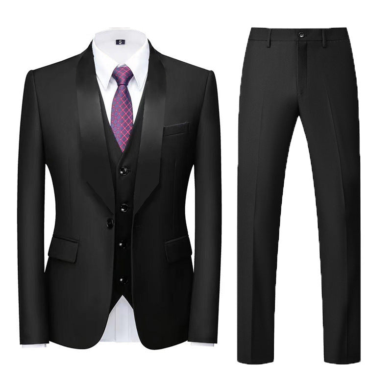 Herren elegantes dreiteiliges Anzugset mit schimmerndem Design Echoarchiv