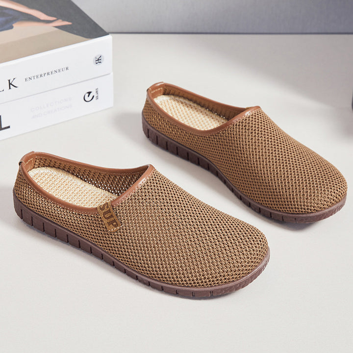 Damen nan atmungsaktiver gestrickter Slipper mit gewebtem Komfortfußbett und flexibler Profilsohle Echo Archiv