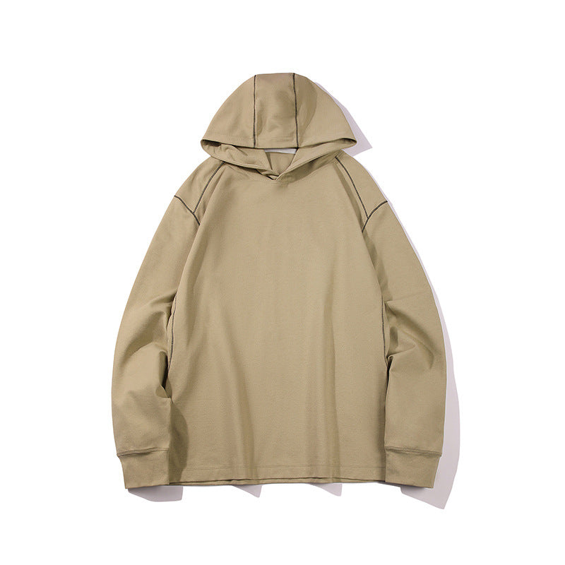 Herren Oversize-Kapuzenpullover aus schwerem Baumwolljersey mit Raglanärmeln und sichtbaren Kontrastnähten Echo Archiv