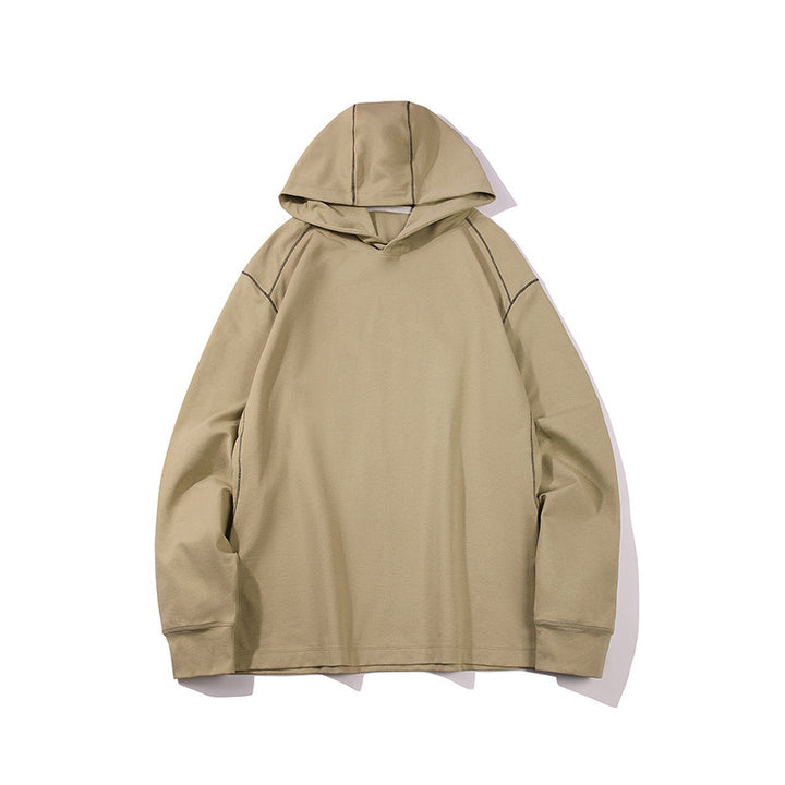 Herren Oversize-Kapuzenpullover aus schwerem Baumwolljersey mit Raglanärmeln und sichtbaren Kontrastnähten Echo Archiv