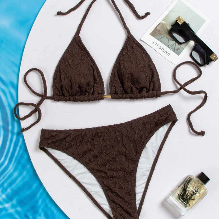 Damen Triangel-Bikini mit raffiniertem Strukturdesign und verstellbaren Trägern Echo Archiv