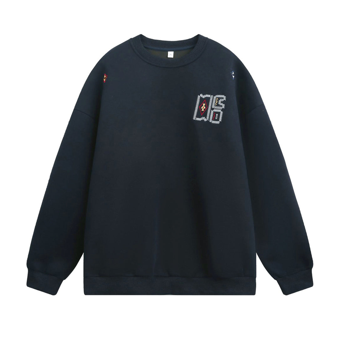 Unisex Oversize-Sweatshirt mit gesticktem Emblem und überschnittener Schulter Echo Archiv