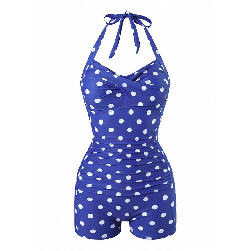 Damen Halterneck Badeanzug mit schmeichelnder Raffung Echo Archiv