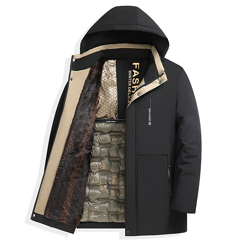 Herren Warm gefütterte Steppjacke mit Kapuze Echo Archiv