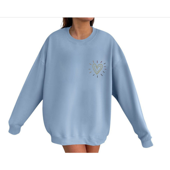 Damen Bequemer Sweatshirt mit Herzmotiv Echoarchiv